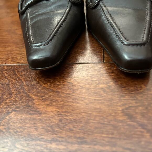 Antonio Melani Brown 90s Style Pointed Square Toes Women's Spool Heels, Size 7 - Picture 9 of 16